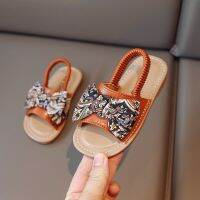 Childrens Vintage French Classic Ethnic wind Girls Sandals 2023 New Summer Open Toe Versatile Kids Shoes casual simple non-slip