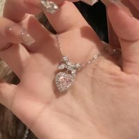 Girl Rhinestone Crystal Bowknot Heart Elegant Necklace