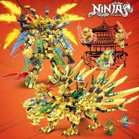 2023 เข้ากันได้กับเลโก้ Phantom Ninja Building Blocks Mecha Golden Dragon Boy Puzzle ประกอบโมเดลของเล่นเด็ก