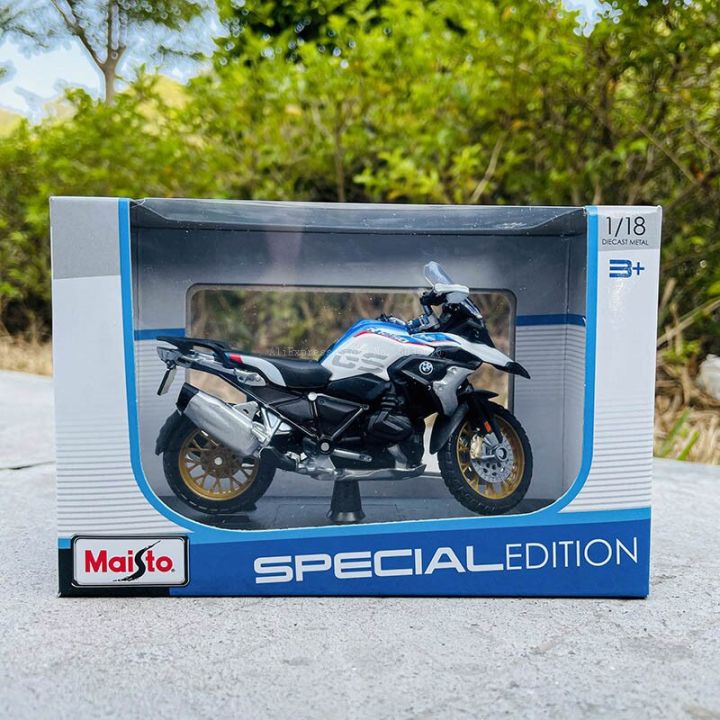 maisto-1-18ใหม่-bmw-r1250gs-silvardo-ต้นฉบับที่ได้รับอนุญาตการจำลองโมเดลมอเตอร์ไซค์อัลลอยของขวัญรถของเล่น