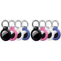 8 Pack Silicone Case Compatible with Protective Cover Accessory for AirTags Case, Air Tag Keychain