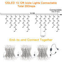 4*0.6เมตร120Leds เชื่อมต่อนางฟ้าม่านน้ำแข็งไฟสตริงวันหยุดห้องนั่งเล่นตกแต่งแสงสำหรับปีใหม่แต่งงานห้องนอนตกแต่ง