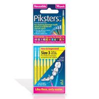 แปรงทำความสะอาดซอกฟัน 10 ชิ้น Piksters Interdental Brush Size 3 (Yellow) - 10 Sticks
