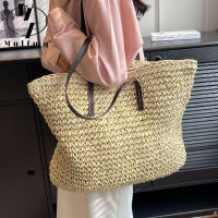 Straw Tote Bags Casual Large Luxury Design Capacity Handbag Beach Shoulder Simple Womens Bag Style Shopping Summer bolsos