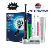 ส่งฟรี+ประกัน1ปีเต็ม!! Oral B Pro 4000 แปรงสีฟันไฟฟ้า Electric Rechargeable Toothbrush  Oral B Pro 4000 สะอาดล้ำลึก ด้วยรูปแบบการแปรงฟันถึง 4 แบบ 4 Features Toothbrush