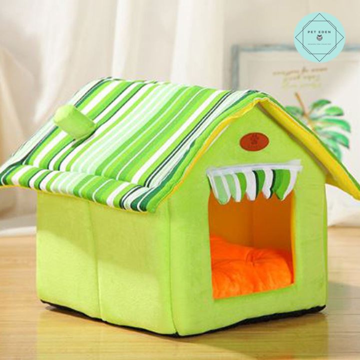 pet-house-บ้านผ้าสัตว์เลี้ยง-บ้านหมา-บ้านแมว-35x35-cm-สีสันสนใสมาก-ที่นอนสัตว์เลี้ยง-ที่นอนแมว