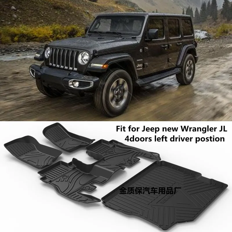 Use for JEEP Wrangler Sahara Rubiconr custom car All-Weather TPO car Floor  Mat JEEP Wrangler JL 4door waterproof TPO floor mat | Lazada PH