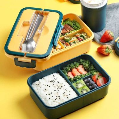 ✇ Bento Box Japanese Style for Kids Student Food Container Wheat Straw Material Leak-Proof Square Lunch Box with Compartment