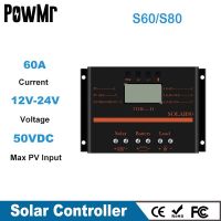 Powmr เครื่องควบคุมการชาร์จพลังงานแสงอาทิตย์80A 60A 12V 24V ตัวควบคุมแผงโซล่าอัตโนมัติชาร์จแบตเตอรี่พลังงานแสงอาทิตย์แอลซีดี USB พลังงานแสงอาทิตย์60แสงอาทิตย์80