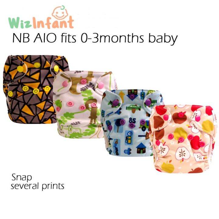 NB Diaper,Baby Nappy, NB Diaper, AIO Diaper With A Sewn Inside Insert. Fit Baby 03 Months Or 6