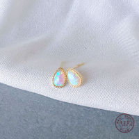 925 Sterling Silver Opal Stud Earrings Women Temperament Wedding 14k Gold Plating Jewelry Girlfriend Gift