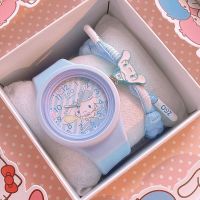 Hello Kitty Cinnamoroll My Melody Sanrio Plush Kawaii Cartoon Cute Waterproof Childrens Watch Gift Box Anime Girl Birthday Gift