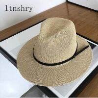 2019 New Solid Color Belt Buckle Straw Hats Breathable Unisex Wide Brim Visor Hat Women Chapeu Straw Jazz Hats Summer Beach Cap