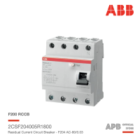 ABB F204 AC-80/0,03 ตัวกันดูด Residual Current Circuit Breaker รุ่น F200 1P+N 6kA 30mA