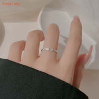 Fresh sky แหวนเพทายรูปอุ้งเท้าแมวน่ารักสำหรับผู้หญิงปรับได้แหวนสวมนิ้วรูปสัตว์แมวคู่เครื่องประดับงานแต่งงานเครื่องประดับแฟชั่นวินเทจ