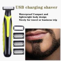 ZZOOI Electric Shaver USB Rechargeable Safety Razor Washable Beard Trimmer for Men Small T Knife Trimmer Portable Shaving Machine