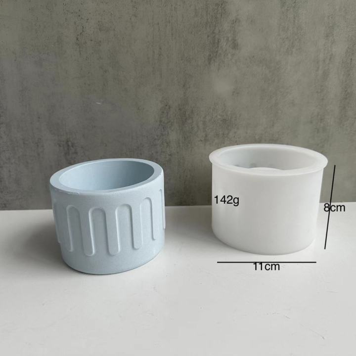 cement-mold-cylindrical-flowerpot-decoration-storage-tank-round-flowerpot-gypsum-silicone-mold