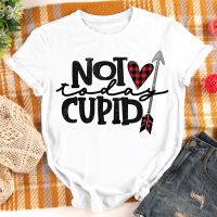 Valentine Tshirt Not Today Cupid Plaid Heart Arrow Print Tees Sxxl Multiple Colour Choose