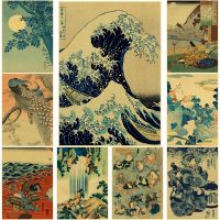 Japan Poster Evening View of Mount/Kanagawa/Great Wave/Frog/Bird/Waterfall Prints Room Wall Painting