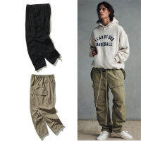 ▶Ready Stock◀ Original  Men S Multi-Pocket Washed Workwear Drawstring Trousers กางเกงขายาวหลวมอเนกประสงค์