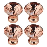 30mm Crystal Diamond Glass Pull Handle Door Knobs Drawer Cupboard Cabinet 2/4x Door Hardware Locks