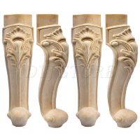 25-45cm Wooden Furniture Legs  European Style Solid Wood Carving Furniture Replacement Legs for Sofa Cabinet Wardrobe Loveseat Furniture Protectors Re