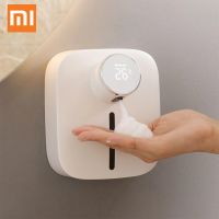 เครื่องจ่ายสบู่โฟมของเหลว Xiaomi เครื่องกดสบู่อัตโนมัติติดผนังแบบชาร์จไฟได้เครื่องเจลทำความสะอาดมือ