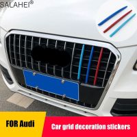 3Pcs Car Styling Front Bumper Air Grille Grill Decoration Strips Sticker Trim For Audi 2012-2015 Q3 2013-2018 Q5 Accessories