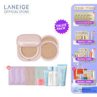 LANEIGE Neo Cushion Glow (15G + Reill*2) ลาเนจ นีโอคุชชั่น สูตรโกล พร้อมรีฟิล 2 ชิ้น เนื้อสัมผัสบางเบา ไม่ติดมาสก์ ไม่ติดแมสก์