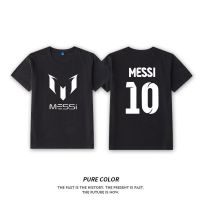 Recto La Liga Barcelona No. 10 Messi แขนสั้นเสื้อยืดฟุตบอลชายเสื้อกีฬา Neymar ที่ระลึกเสื้อผ้า