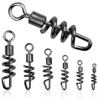 100Pcs ตกปลา Corkscrew หมุน Snap สแตนเลส Rolling หมุนสายตกปลา Connector Fishing Tackle อุปกรณ์เสริม-SLPPP STORE