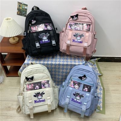 Kawaii Sanrio Cinnamoroll Kuromi Backpack Female Cartoon Large Capacity Leisure Travel Bag Student Bag Children Stationery Gift