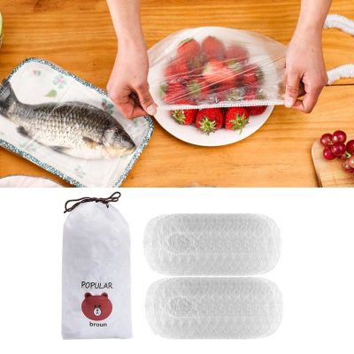 100pcs Disposable Food Cover Portable Wrap Bowel Cover Multipurpose Plastic Wrap Food Lids Fruit Bowls For Kitchen Accessories