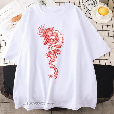 Lucky Cloud Red Dragon Totem Printed Men/Women T Shirt Big Size O-Neck T Shirt Creativity Brand Tops 100% Cotton Tshirt Womens