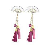 【cw】 2PCS Pendants Alloy Accessory Accessories Chinese Fans Tassel Cover Ornament for Madam 【hot】