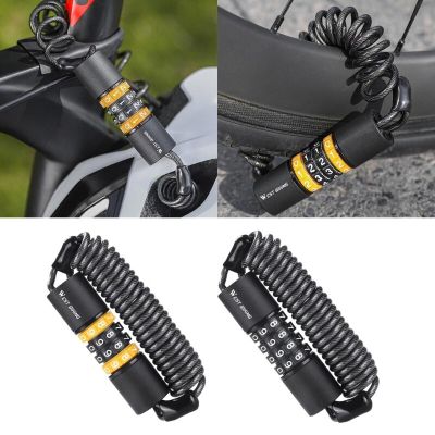 Anti-theft Bike Lock 4 Digit Code Combination Spiral Cable Bicycle Security Lock Equipment Bike Cable Lock Bicycle Accessories Locks