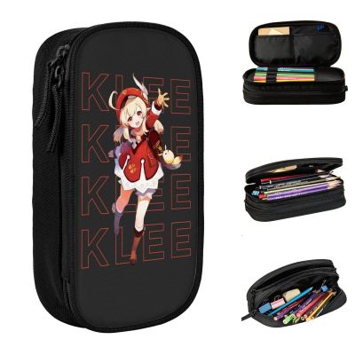 【CW】 Genshin Impact Klee Pencil Case Lovely Pen Bag Girl Boy Large Storage School Supplies Gift Pencil Pouch