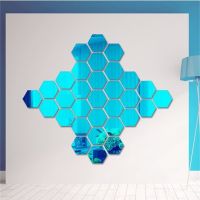 12pcs 3D Wall Mirror Sticker Hexagon Shape Home Decor Ornaments Acrylic Removable Mirror for Bedroom Home Wall Decoration Maison Mirrors