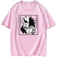 ลายสกรีนคมชัด อะนิเมะญี่ปุ่นใหม่ NARUTO-naruto-เสื้อแขนสั้น Uzumaki Naruto และ Uchiha Sasuke น่ารักรูปแบบสบายๆผ้าฝ้าใหม่