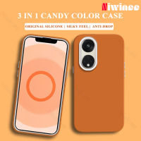 NIWINEE เคสสีส้ม3 In 1สำหรับ OPPO Reno 8 8T 8Z 7 7Z 6 5 Pro A77 A58 A78 A74 A54 A16ค้นหา X5 X3 Pro 5G 4G นิ่มซิลิโคนเหลวขอบเคสประกบหลังแบบแข็งกันกระแทกง่ายกรอบกันกระแทก y11-1