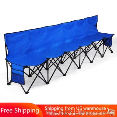 hyfvbu●  Outdoor Folding 6-person With Side Storage and Carrying Camping Chairs