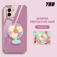 YBD เคสสำหรับ โทรศัพท์แบบเรียบง่ายหรูหรา Vivo Y15A Y15S Y01 Y01A  V2120 V2134 สเตอริโอแบบหมุนได้ขายึดพัดหลากสีคลุมทั้งหมดเคสกันกระแทกกล้อง