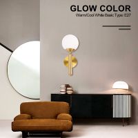 Decorative Led Wall Lamp Lighting Nordic Glass Ball Chandelier Bathroom Mirror Light Gold Modern Round Wall Lamp Warm White Light