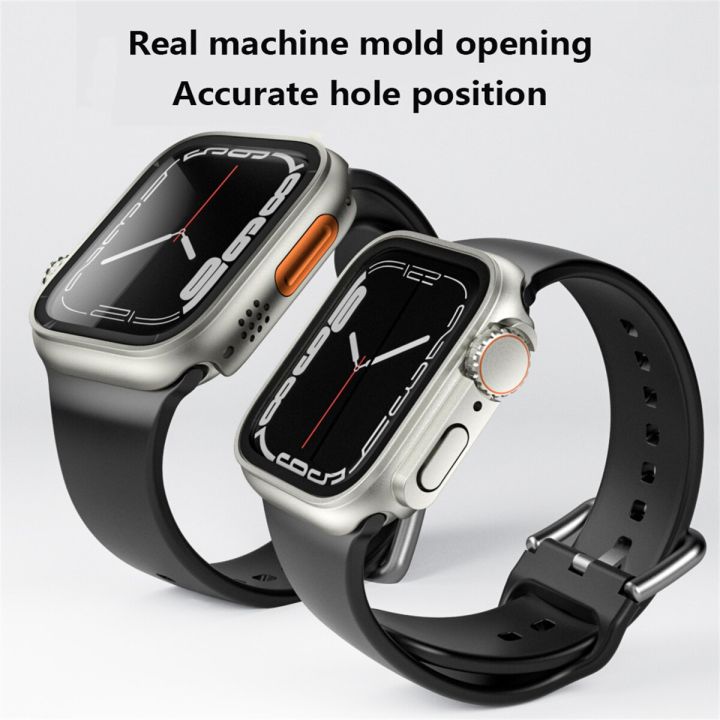 เปลี่ยนเป็น-ultra-49มม-สำหรับ-apple-watch-case-8-7-45มม-41กระจกเทมเปอร์ลักษณะฝาครอบสำหรับ-i-watch-6-se-5-4-44มม-40มม-อัพเกรดเป็น-ultra