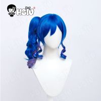 St Louis Cosplay Wig Game Azur Lane Cosplay Wig HSIU blue gradient purple Side ponytail short hair+Free wig Cap USS St. Louis