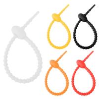 Silicone Zip Ties 15cm/5.9inch Silicone Bag Ties Multi Purpose Elastic Charging Cable Organizer Travel Essentials for Audio Cable Earphone Lines Appliance Cord manner