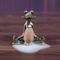 【CC】☫  Meditate Buddhism Frog Statue Small Ornament Sculpture Incense Burner Desk Decoration