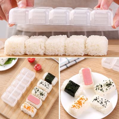 5 Rolls DIY Sushi Bento Mould Japan Onigiri Sushi Mold Non Stick Press Rice Ball Maker Bento Mold Square Triangle Form