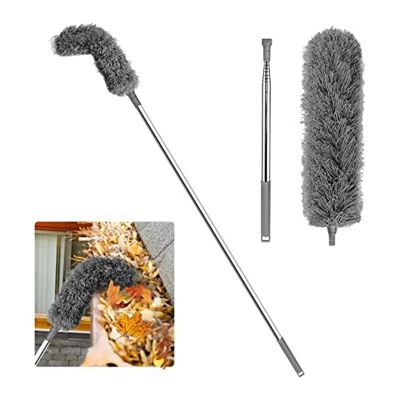 Gutter Cleaning Brush Roofing Tool with Telescopic Extendable Pole 8.2Ft Guard Cleaner Tool Easy Remove Leave