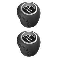 2X 5 Speed Leather Gear Shift Knob for Fiat Grande Punto 2006-12